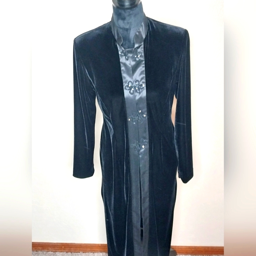 R&M RICHARDS by Karen Kwang velvet long sleeve kimono size L